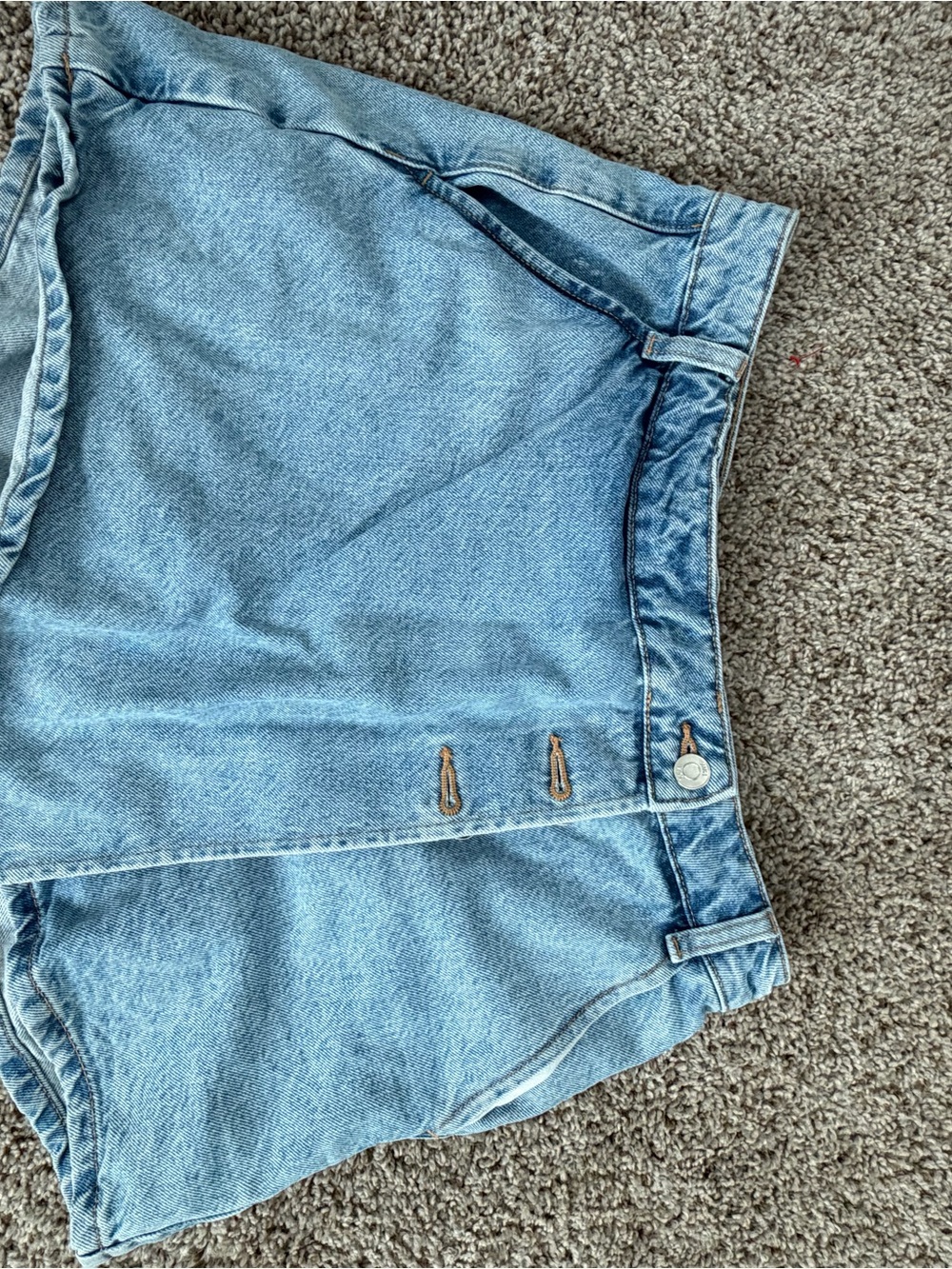 Zara Light Blue Denim Skirt with Contrast Stitching